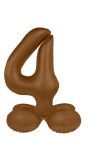 Cijfer 4 Folieballon Staand Bruin 41 cm