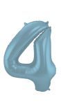 Cijfer 4 Pastel Blauw Folieballon 86cm