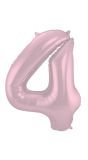 Cijfer 4 Pastel Roze Folieballon 86cm