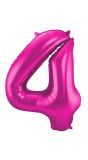 Cijfer 4 Roze Folieballon 86cm