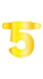 Cijfer 5 Banner Geel