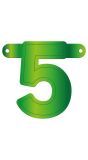 Cijfer 5 Banner Lime Groen