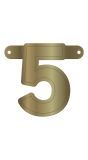 Cijfer 5 Banner Metallic Goud