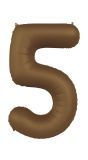 Cijfer 5 Folieballon Bruin 86 cm