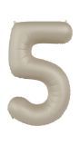 Cijfer 5 Folieballon Crème Wit 86 cm