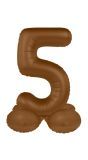 Cijfer 5 Folieballon Staand Bruin 41 cm