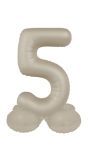 Cijfer 5 Folieballon Staand Crème Wit 41 cm