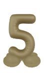Cijfer 5 Folieballon Staand Goud 72 cm