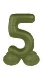 Cijfer 5 Folieballon Staand Olijfgroen 41 cm