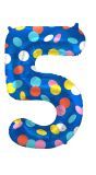 Cijfer 5 Gekleurde Stip Folieballon