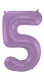 Cijfer 5 Metallic Paars Folieballon 86cm