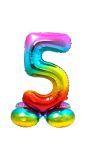 Cijfer 5 Regenboog met Standaard 72cm