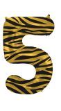 Cijfer 5 Tiger Chic Folieballon