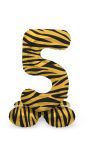 Cijfer 5 Tiger Print Kleine Staande Folieballon