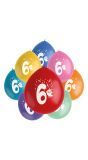 Cijfer 6 Ballonnen set Gekleurd Monsters