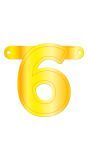 Cijfer 6 Banner Geel