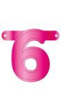 Cijfer 6 Banner Magenta