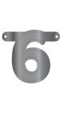 Cijfer 6 Banner Metallic Zilver