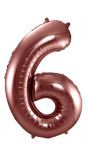 Cijfer 6 Bronzen Folieballon 86cm