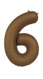 Cijfer 6 Folieballon Bruin 86 cm
