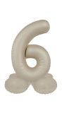 Cijfer 6 Folieballon Staand Crème Wit 41 cm