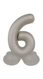 Cijfer 6 Folieballon Staand Zilver 72 cm