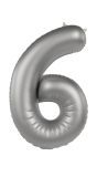 Cijfer 6 Folieballon Zilver 86 cm