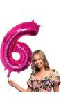 Cijfer '6' Grote Roze Folieballon 86 cm