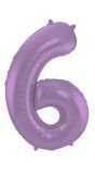 Cijfer 6 Metallic Paars Folieballon 86cm