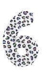 Cijfer 6 Pastel Panter Folieballon