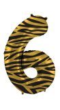 Cijfer 6 Tiger Chic Folieballon