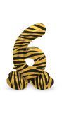 Cijfer 6 Tiger Print Kleine Staande Folieballon