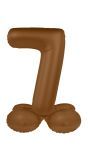 Cijfer 7 Folieballon Staand Bruin 41 cm