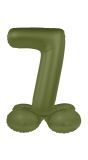 Cijfer 7 Folieballon Staand Olijfgroen 41 cm