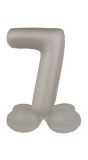 Cijfer 7 Folieballon Staand Zilver 41 cm