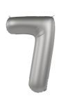 Cijfer 7 Folieballon Zilver 86 cm