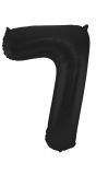 Cijfer 7 Metallic Zwart Folieballon 86cm