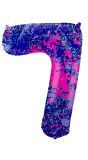 Cijfer 7 Paarse Paint Splash Folieballon
