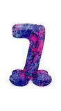 Cijfer 7 Paarse Paint Splash Staande Folieballon