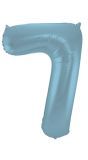 Cijfer 7 Pastel Blauw Folieballon 86cm