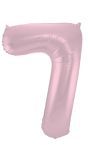 Cijfer 7 Pastel Roze Folieballon 86cm