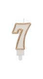 Cijfer 7 Taartkaars Chic Goud 9 cm