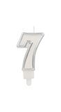 Cijfer 7 Taartkaars Chic Zilver 9 cm