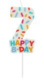 Cijfer 7 Taartkaars Gekleurde Sprinkles 7 cm