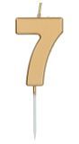 Cijfer 7 Taartkaars Goudkleurig 5 cm