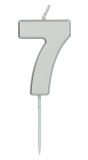 Cijfer 7 Taartkaars Zilverkleurig 5 cm