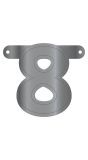 Cijfer 8 Banner Metallic Zilver