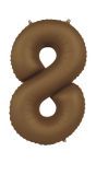 Cijfer 8 Folieballon Bruin 86 cm