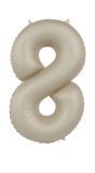 Cijfer 8 Folieballon Crème Wit 86 cm