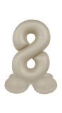 Cijfer 8 Folieballon Staand Crème Wit 41 cm